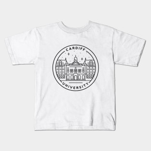 Cardiff University, South Wales Emblem - White Kids T-Shirt